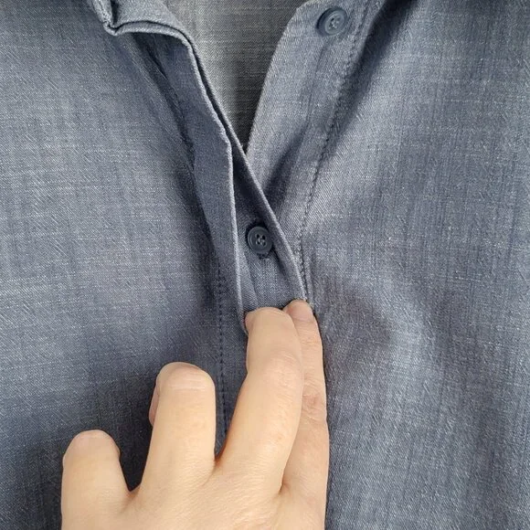 COS Blue Oversized Cotton Shirt Dress Pockets I Size M (fits L too) - Picture 6 of 14